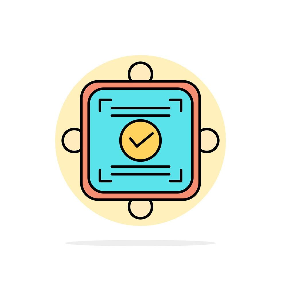 Ok Report Card Agreement Abstract Circle Background Flat color Icon vector
