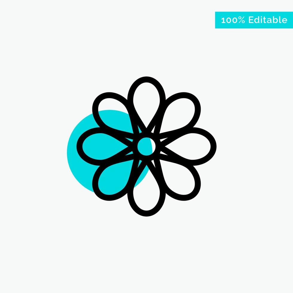 flor decoración pascua flor planta turquesa resaltar círculo punto vector icono