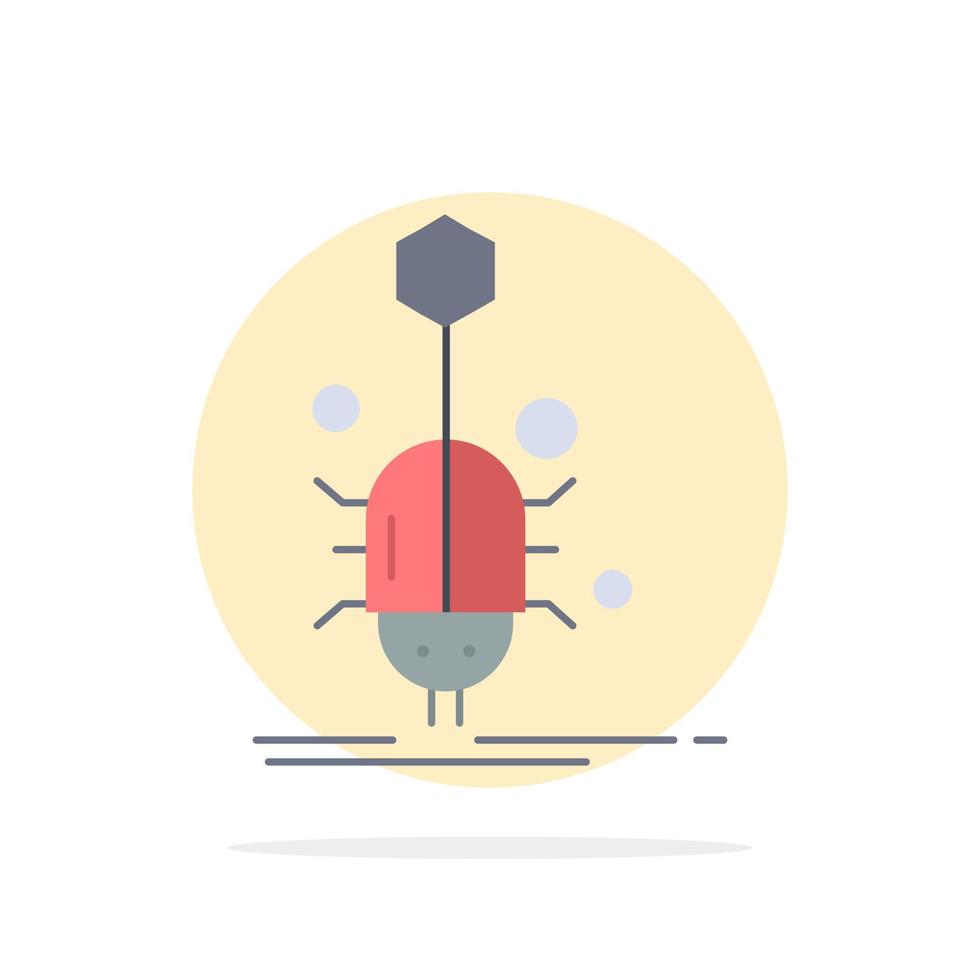 Bug insect spider virus web Flat Color Icon Vector