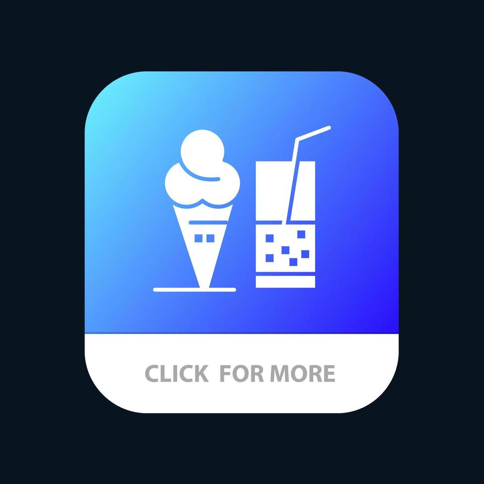 beber helado verano jugo aplicación móvil icono diseño vector