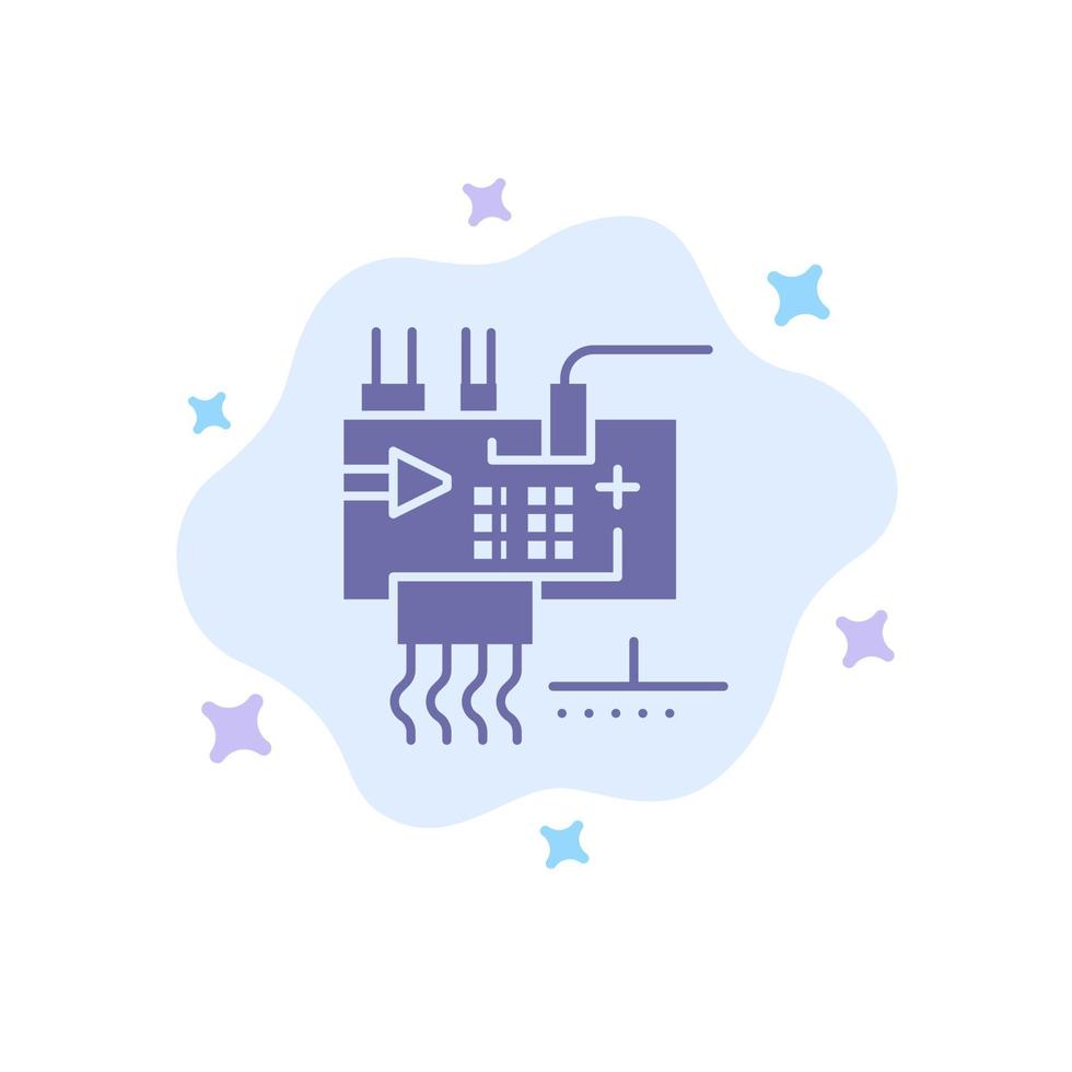 ensamblar personalizar piezas de ingeniería electrónica icono azul en el fondo de la nube abstracta vector