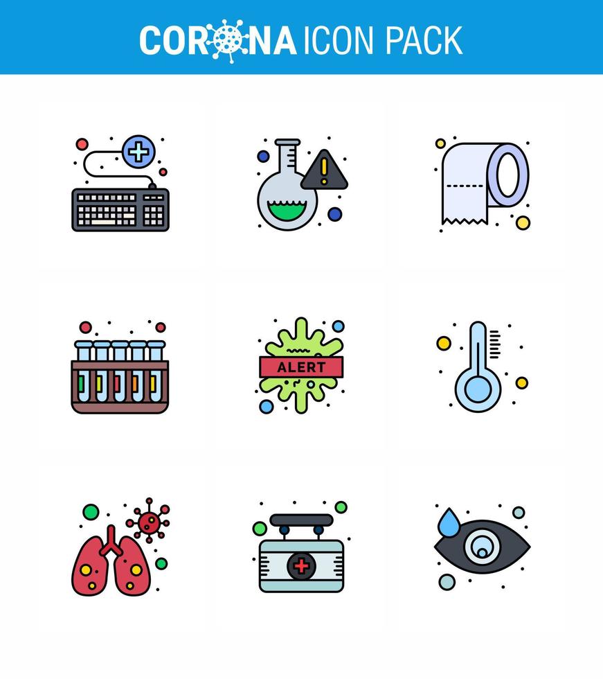 COVID19 corona virus contamination prevention Blue icon 25 pack such as alert tubes virus test safety viral coronavirus 2019nov disease Vector Design Elements