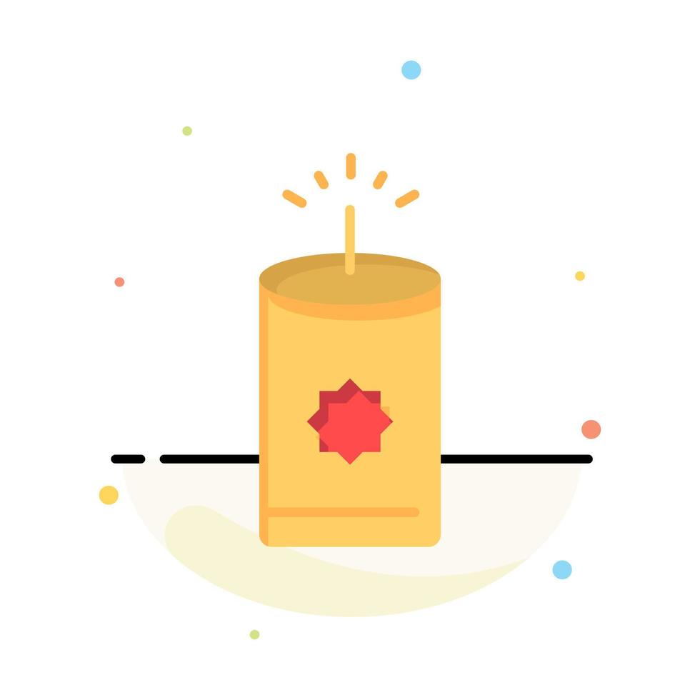 Candle China Chinese Abstract Flat Color Icon Template vector