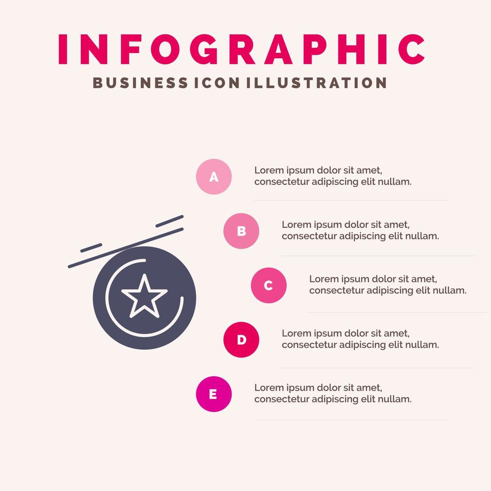 Star Medal Infographics Presentation Template 5 Steps Presentation vector