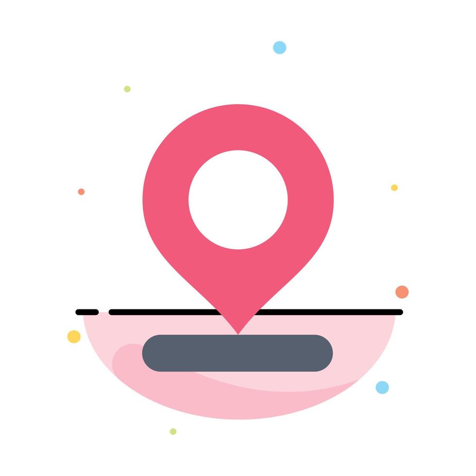 plantilla de icono de color plano abstracto de pin de marcador de mapa de ubicación vector