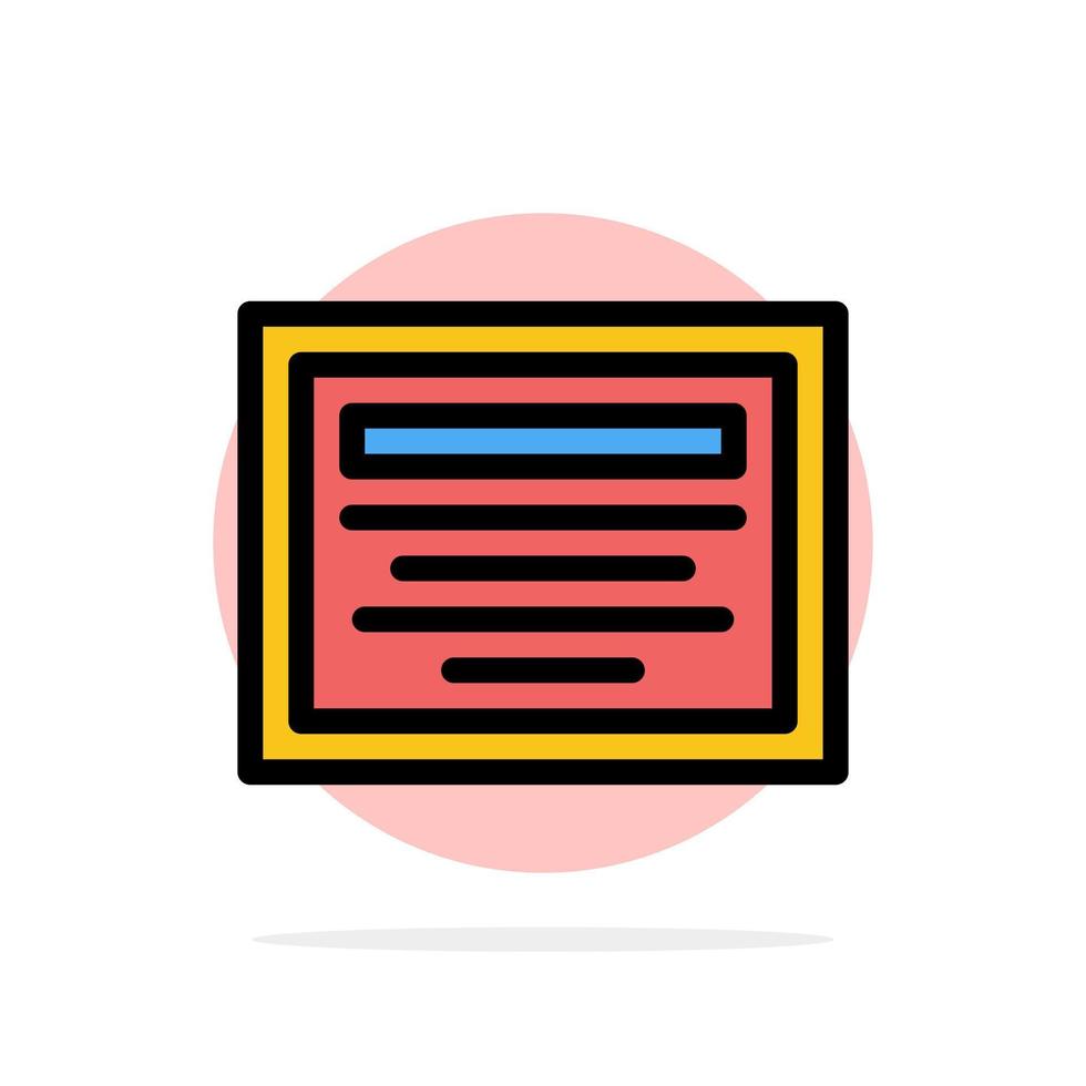 Education File Note Abstract Circle Background Flat color Icon vector