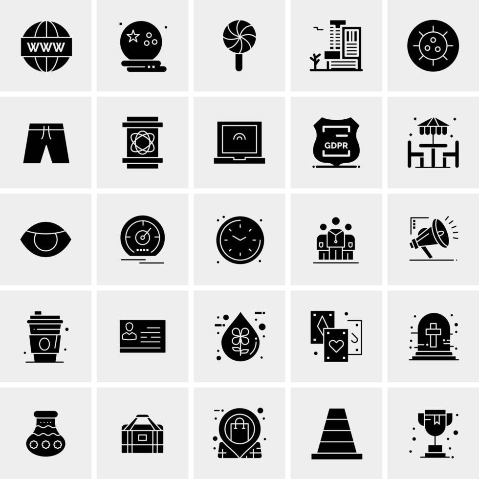 25 iconos de negocios universales vector ilustración de icono creativo para usar en proyectos relacionados con la web y dispositivos móviles