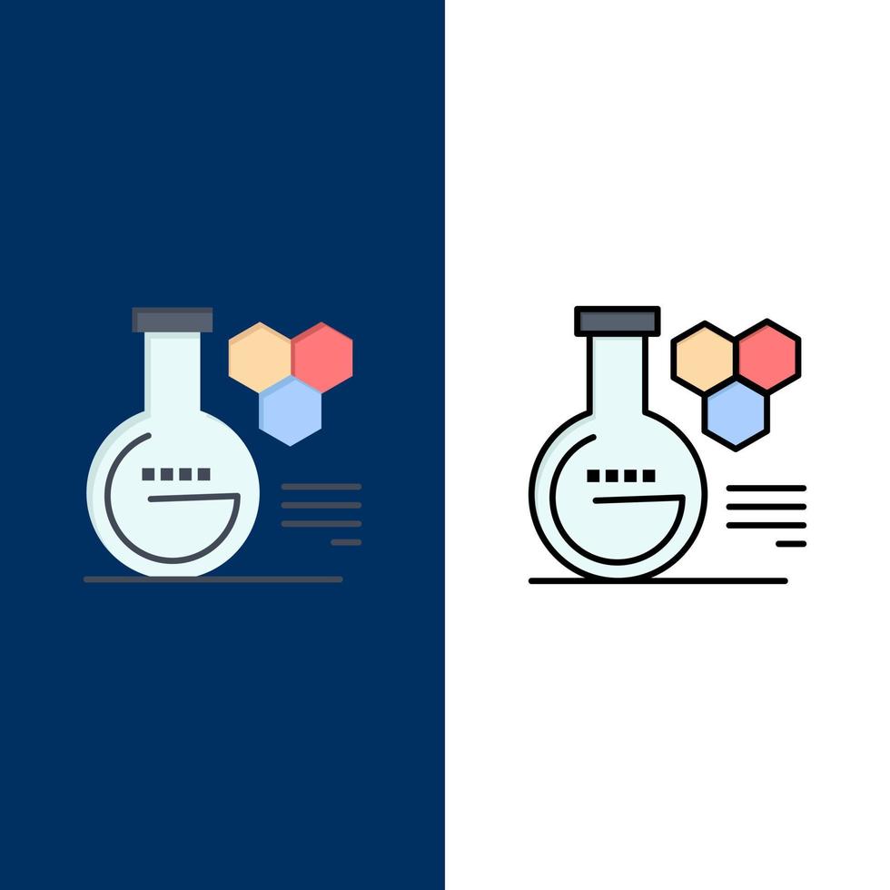 Chemistry Lab Chemistry Lab Education  Icons Flat and Line Filled Icon Set Vector Blue Background