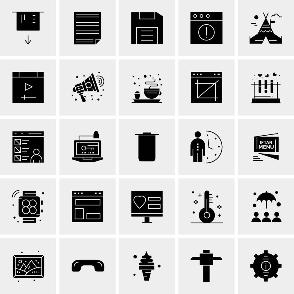 25 iconos de negocios universales vector ilustración de icono creativo para usar en proyectos relacionados con la web y dispositivos móviles