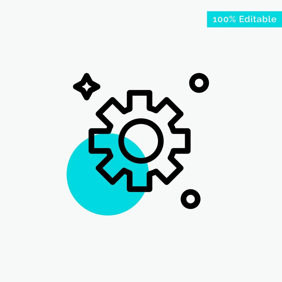 Gear Setting Cogs turquoise highlight circle point Vector icon