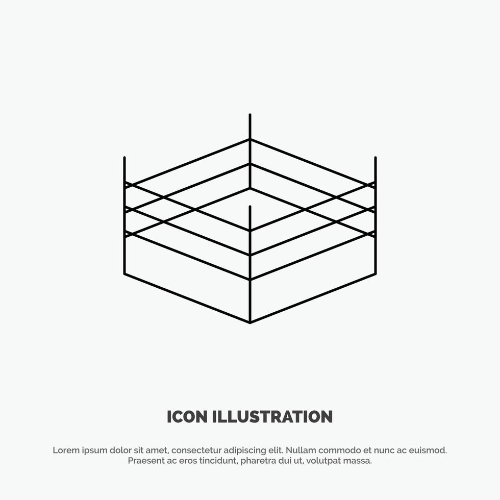 Boxing Ring Wrestling Line Icon Vector