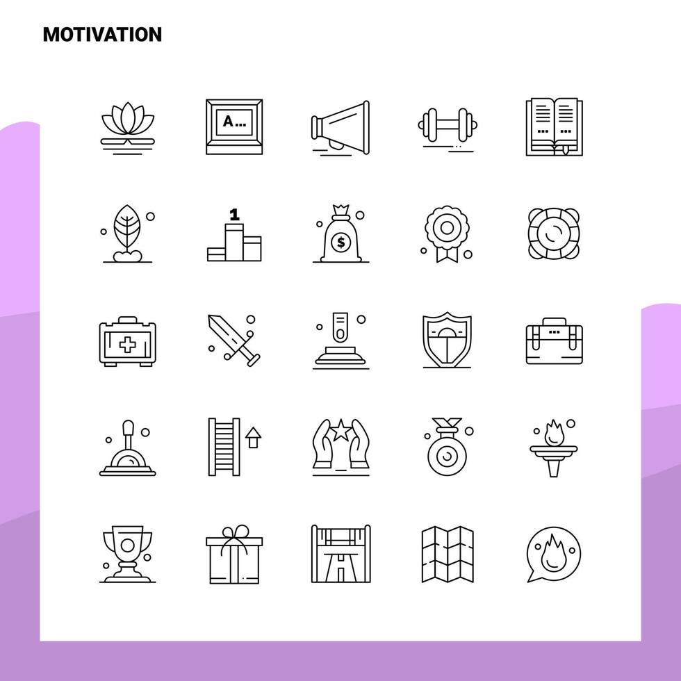 Set of Motivation Line Icon set 25 Icons Vector Minimalism Style Design Black Icons Set Linear pictogram pack