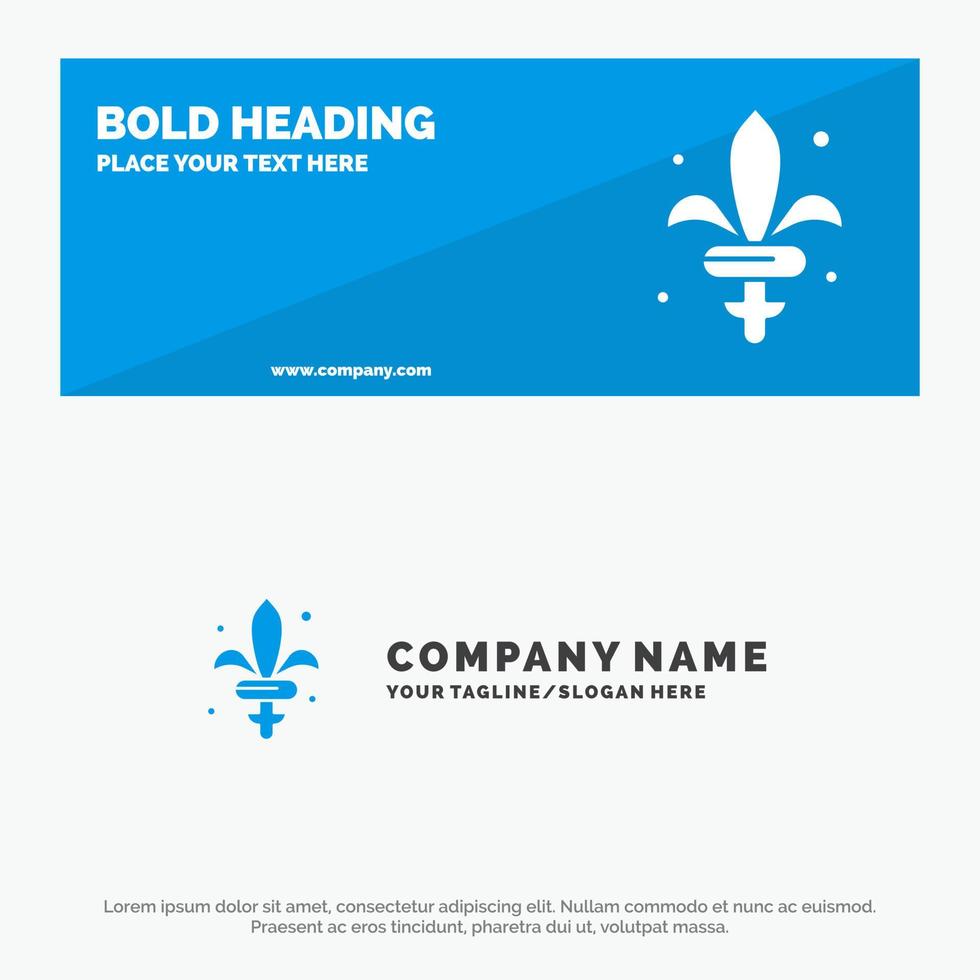 Game Sword Weapon Madrigal SOlid Icon Website Banner and Business Logo Template vector