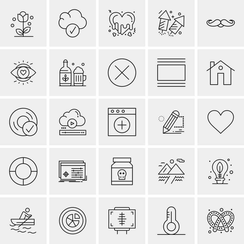 25 iconos de negocios universales vector ilustración de icono creativo para usar en proyectos relacionados con la web y dispositivos móviles