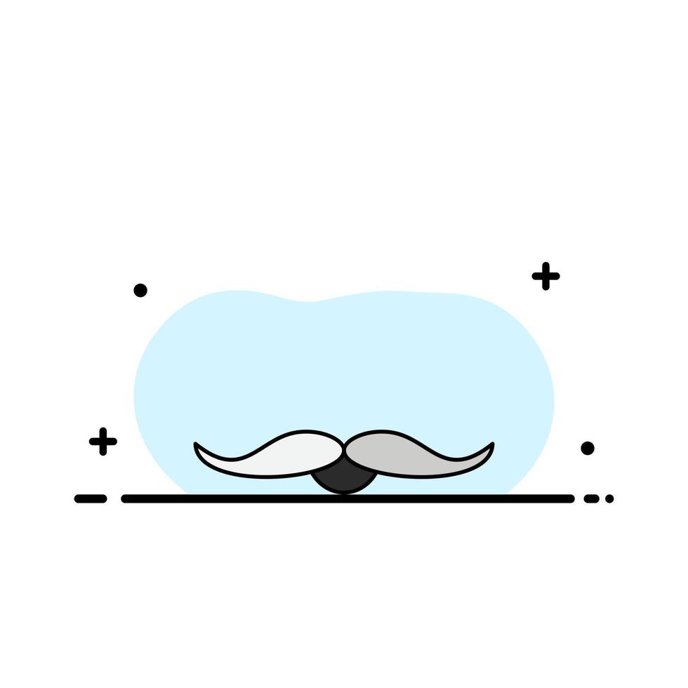 moustache Hipster movember male men Flat Color Icon Vector