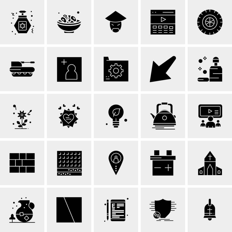 25 iconos de negocios universales vector ilustración de icono creativo para usar en proyectos relacionados con la web y dispositivos móviles