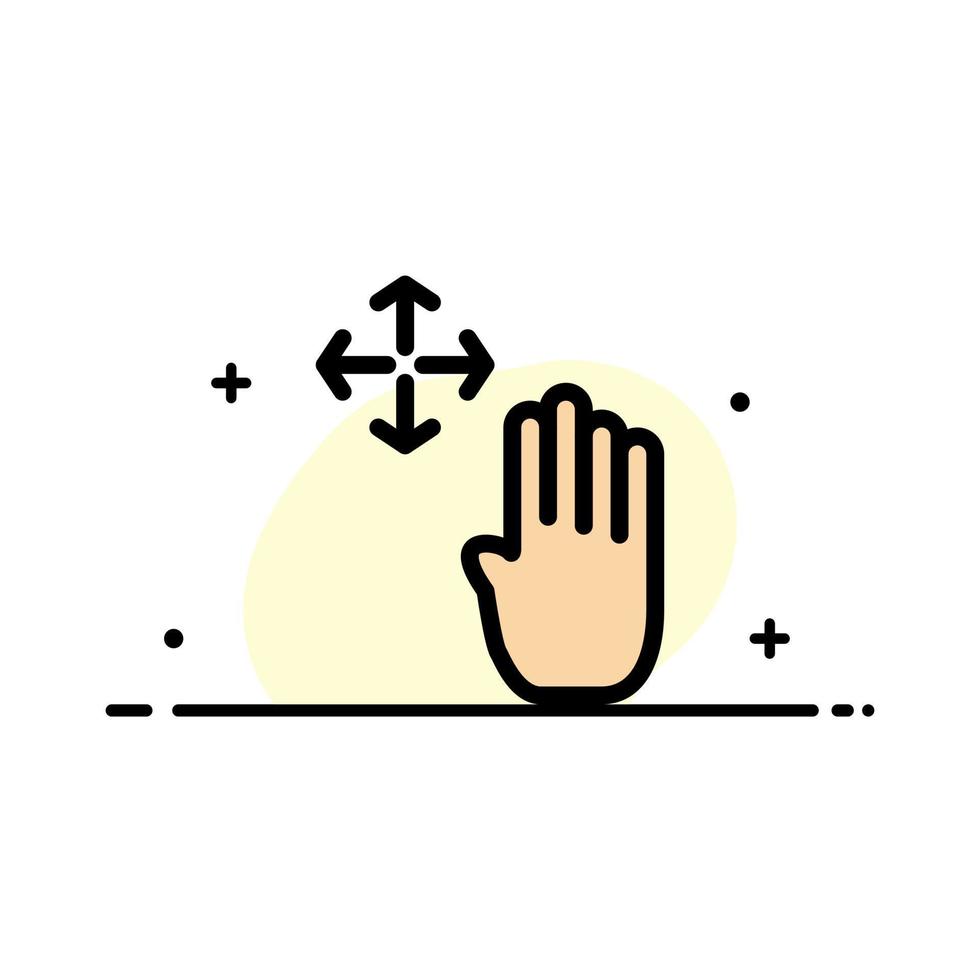 Hand Hand Cursor Up Hold  Business Flat Line Filled Icon Vector Banner Template