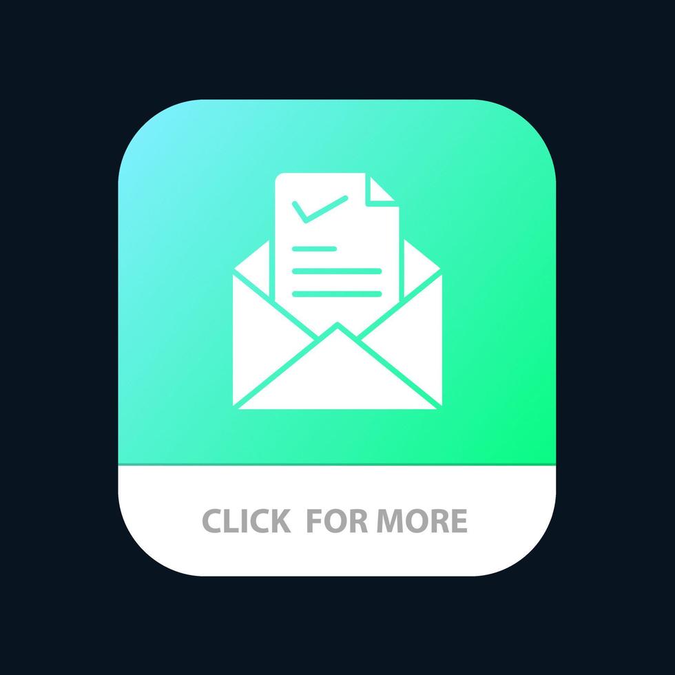 Mail Email Job Tick Good Mobile App Button Android and IOS Glyph Version vector