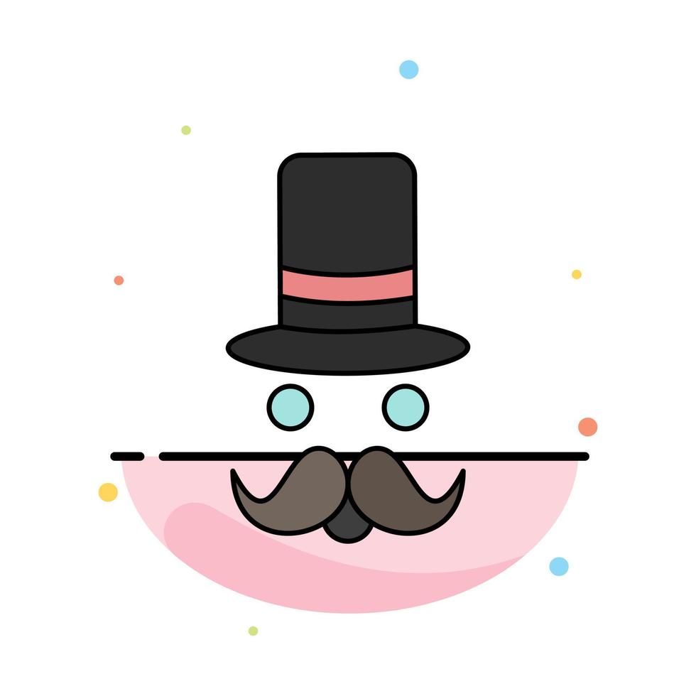 bigote hipster movember santa cláusula sombrero color plano icono vector