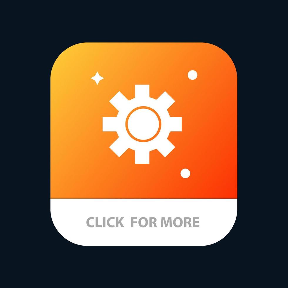 Gear Setting Cogs Mobile App Button Android and IOS Glyph Version vector