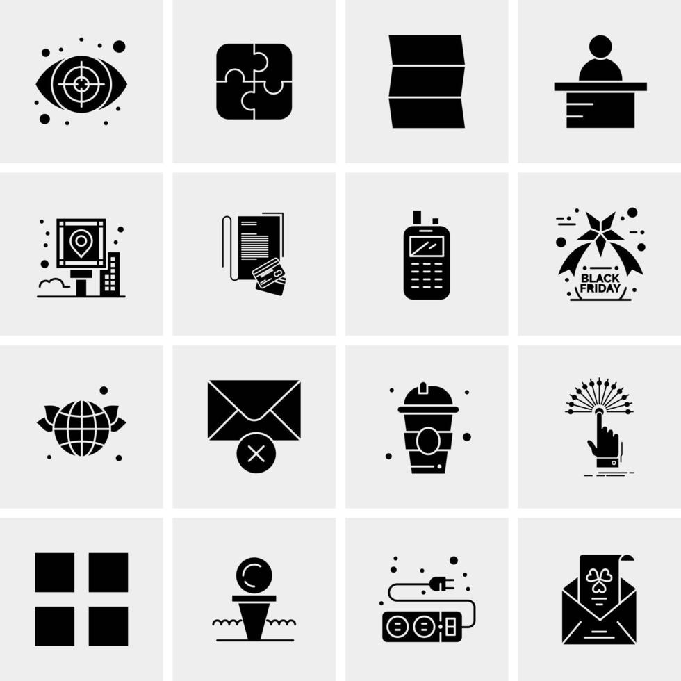 16 iconos de negocios universales vector ilustración de icono creativo para usar en proyectos relacionados con la web y dispositivos móviles