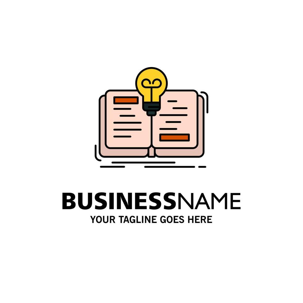 Book Idea Novel Story Business Logo Template Flat Color vector