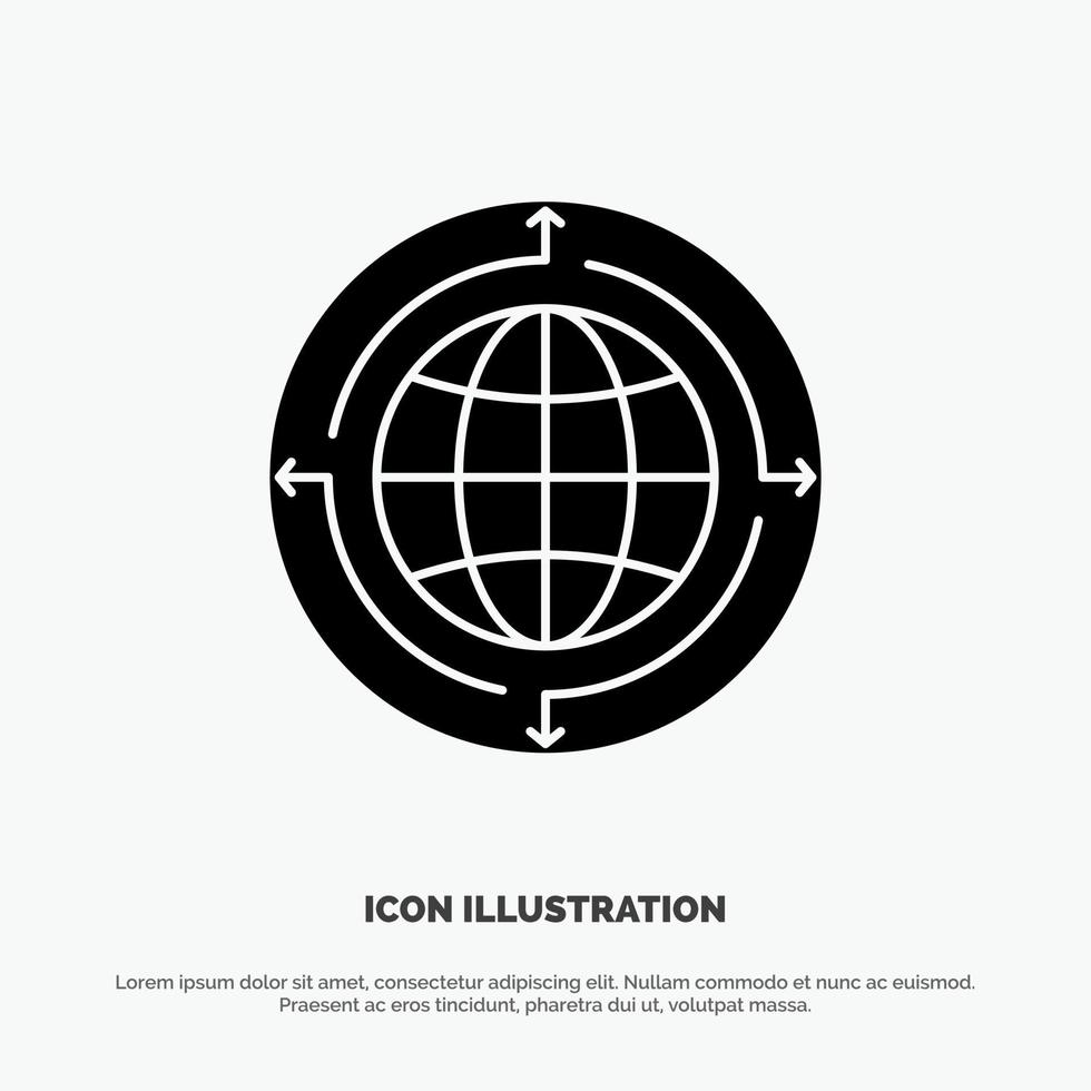 Globe Business Communication Connection Global World solid Glyph Icon vector