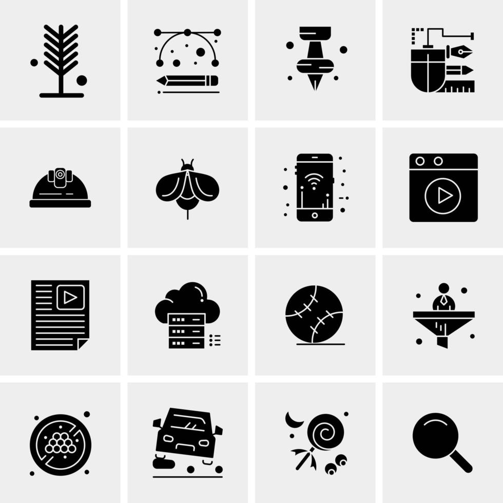 16 iconos de negocios universales vector ilustración de icono creativo para usar en proyectos relacionados con la web y dispositivos móviles