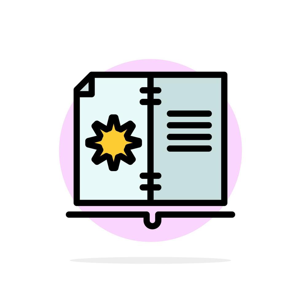 Book Guide Hardware Instruction Abstract Circle Background Flat color Icon vector