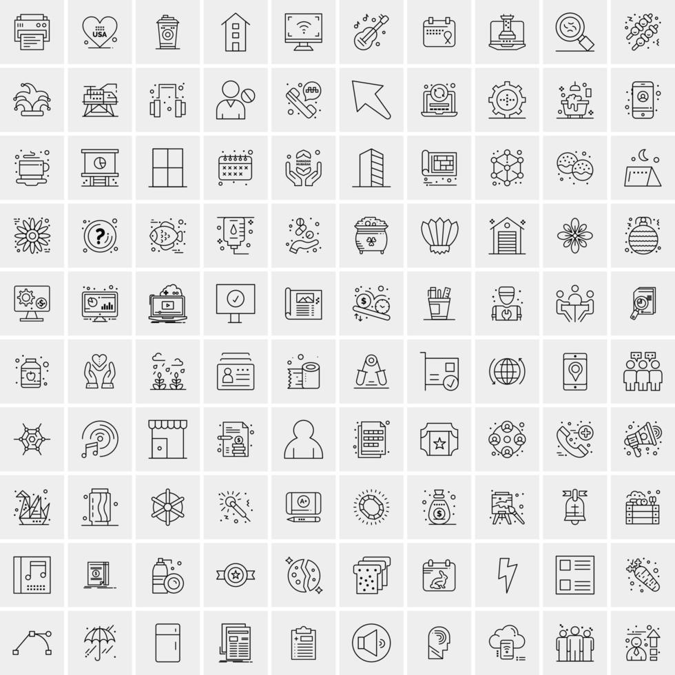 100 iconos de negocios para web y material impreso vector