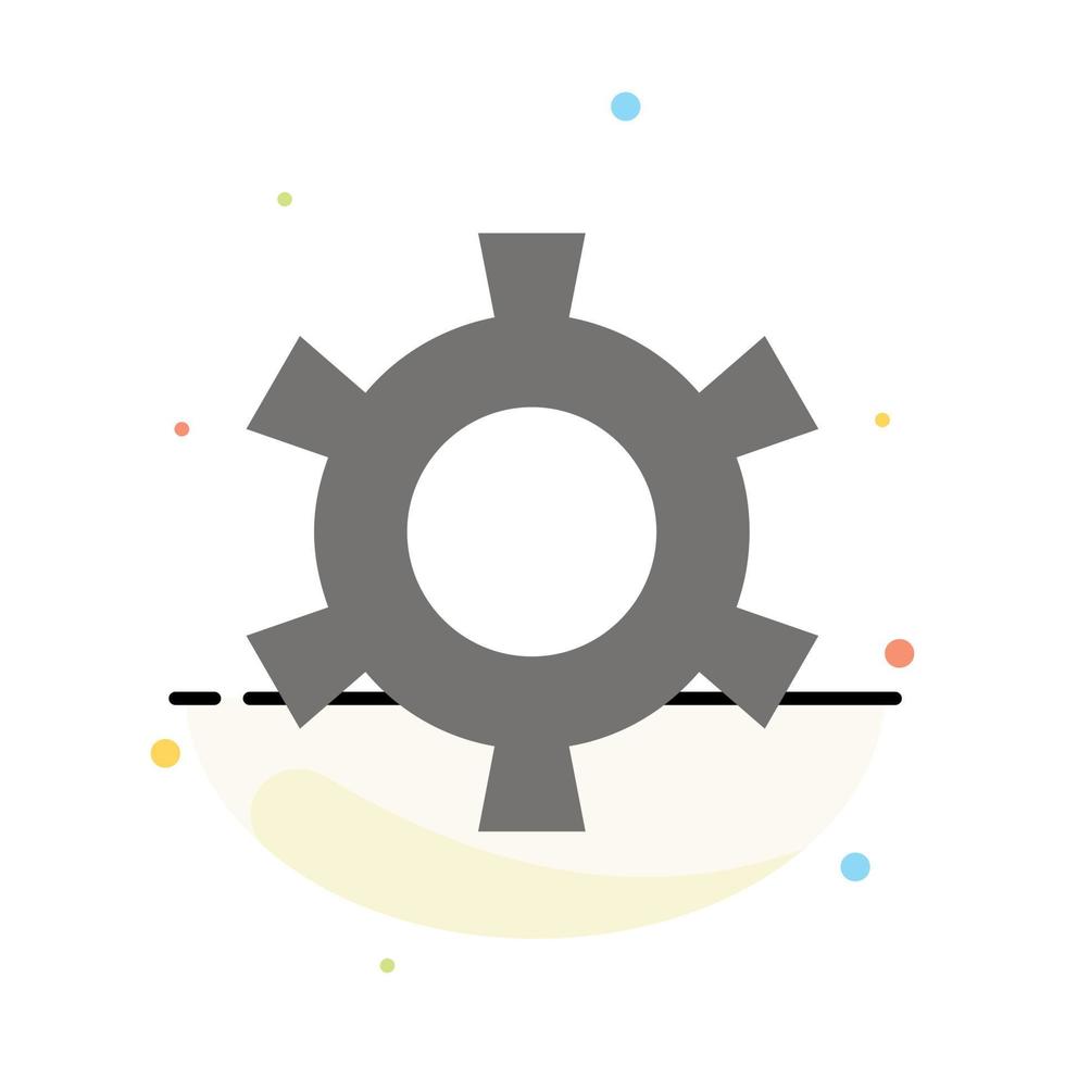 Cog Gear Setting Abstract Flat Color Icon Template vector