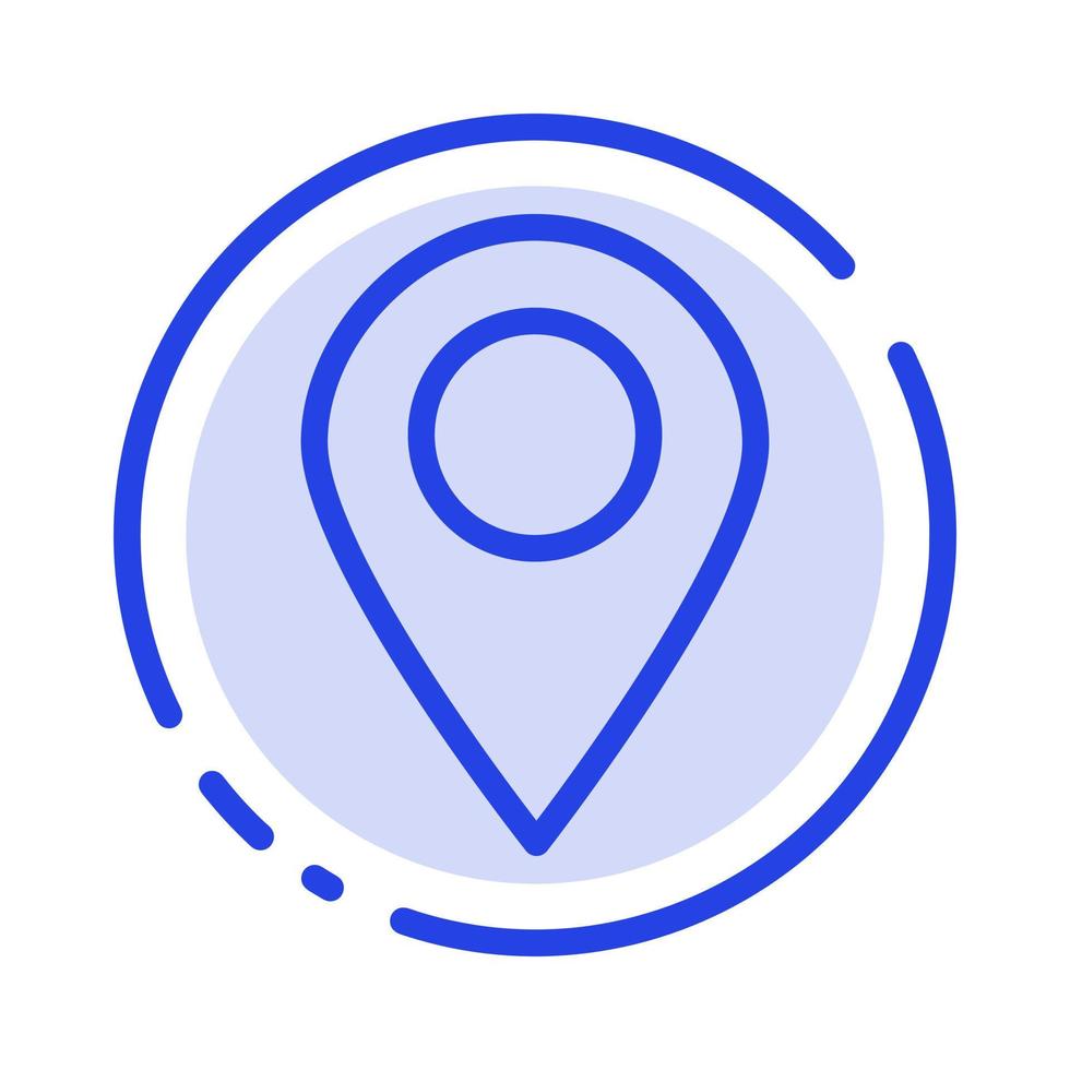 Location Map Marker Pin Blue Dotted Line Line Icon vector