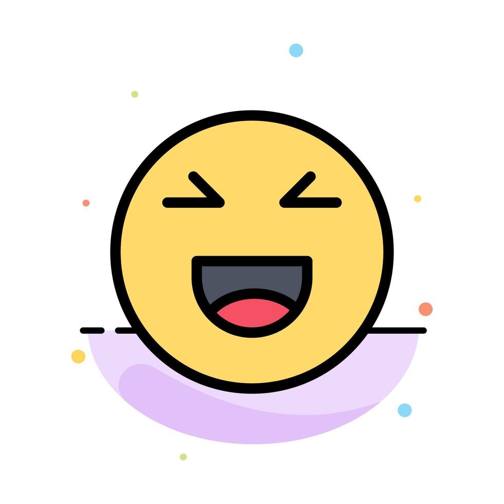 Chat Emojis Smile Happy Abstract Flat Color Icon Template vector