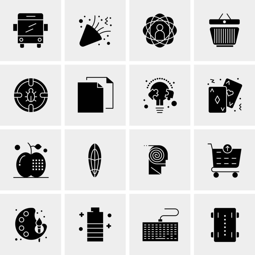 16 iconos de negocios universales vector ilustración de icono creativo para usar en proyectos relacionados con la web y dispositivos móviles