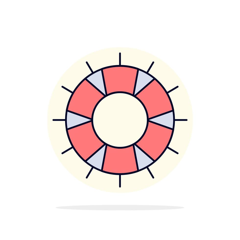 help lifebuoy lifesaver save support Flat Color Icon Vector