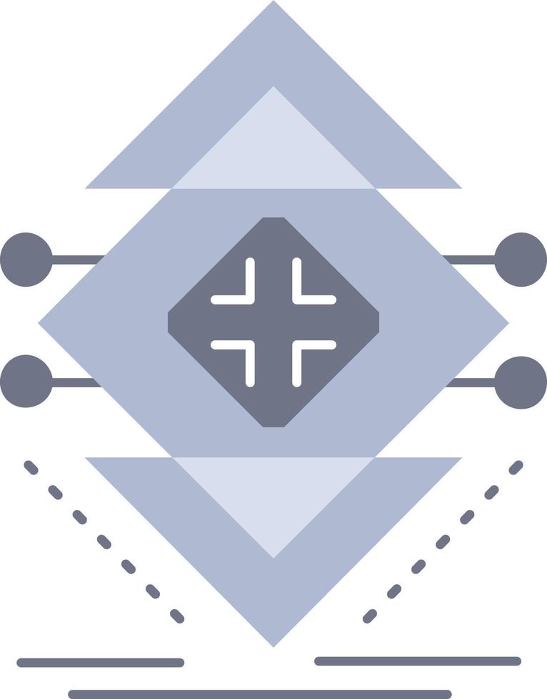 Computing data infrastructure science structure Flat Color Icon Vector