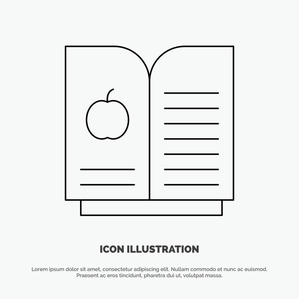 Book Apple Science Line Icon Vector