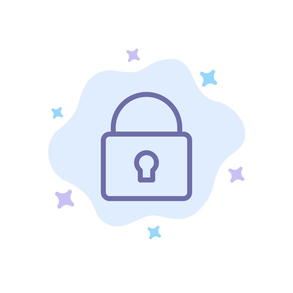 Lock Security Locked Login Blue Icon on Abstract Cloud Background vector