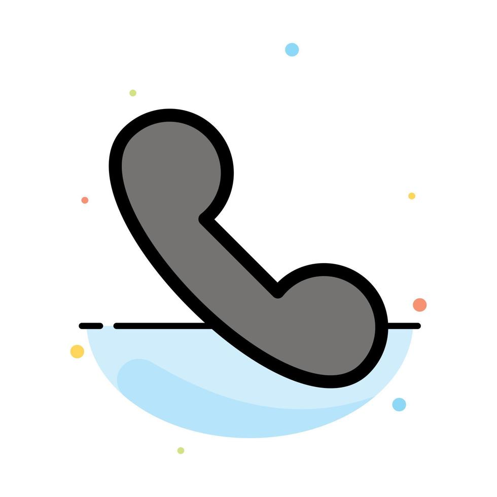 Call Incoming Telephone Abstract Flat Color Icon Template vector