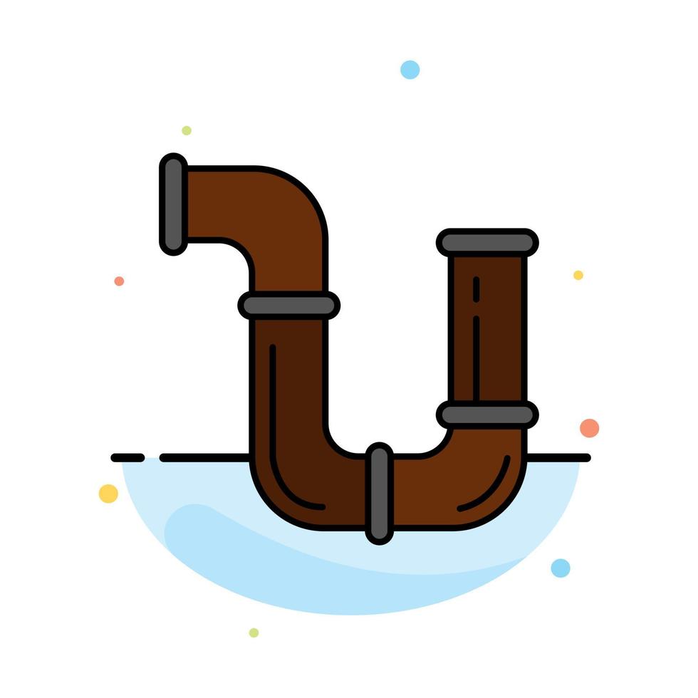 Pipe Plumber Repair Tools Water Abstract Flat Color Icon Template vector