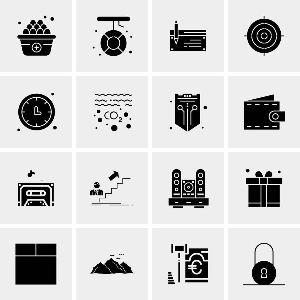 16 iconos de negocios universales vector ilustración de icono creativo para usar en proyectos relacionados con la web y dispositivos móviles