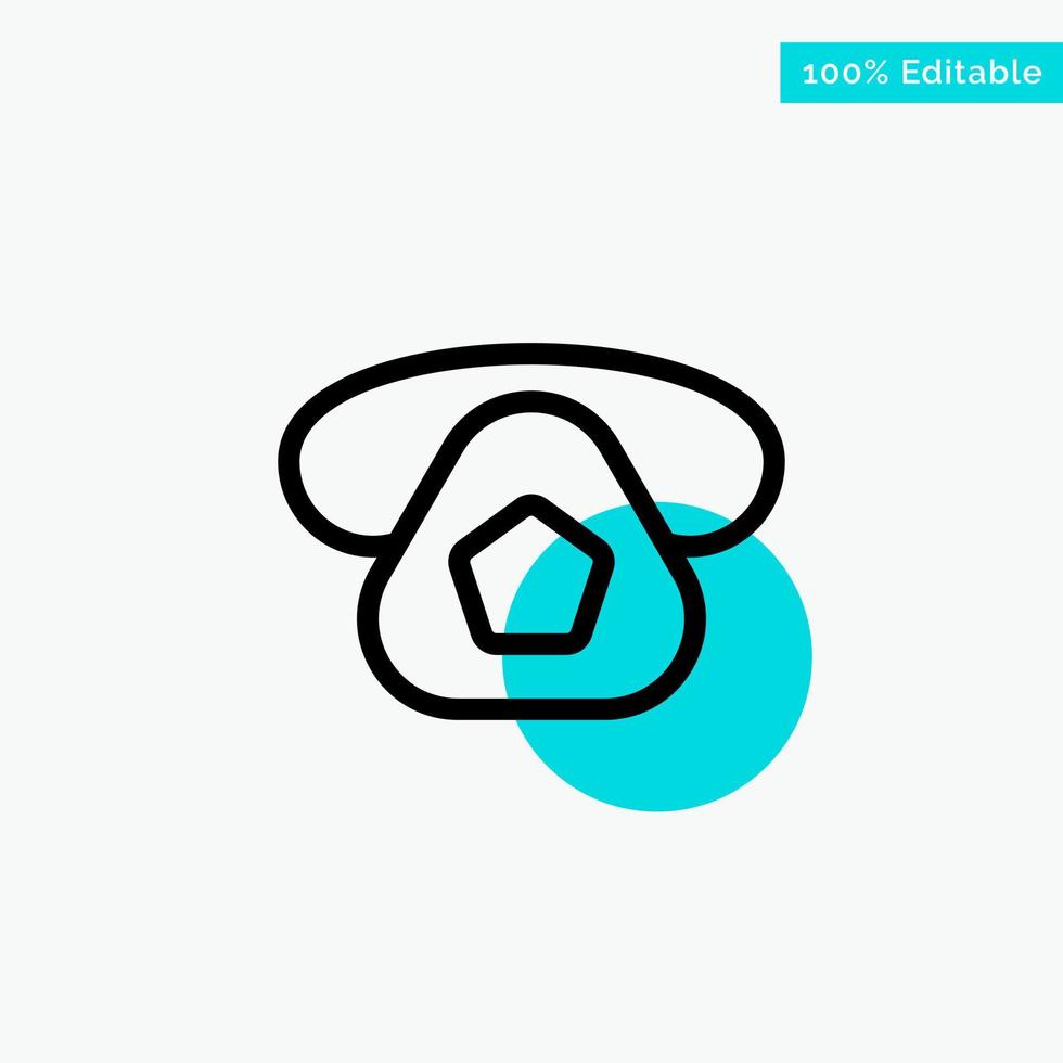 Mobile Call Telephone Phone turquoise highlight circle point Vector icon