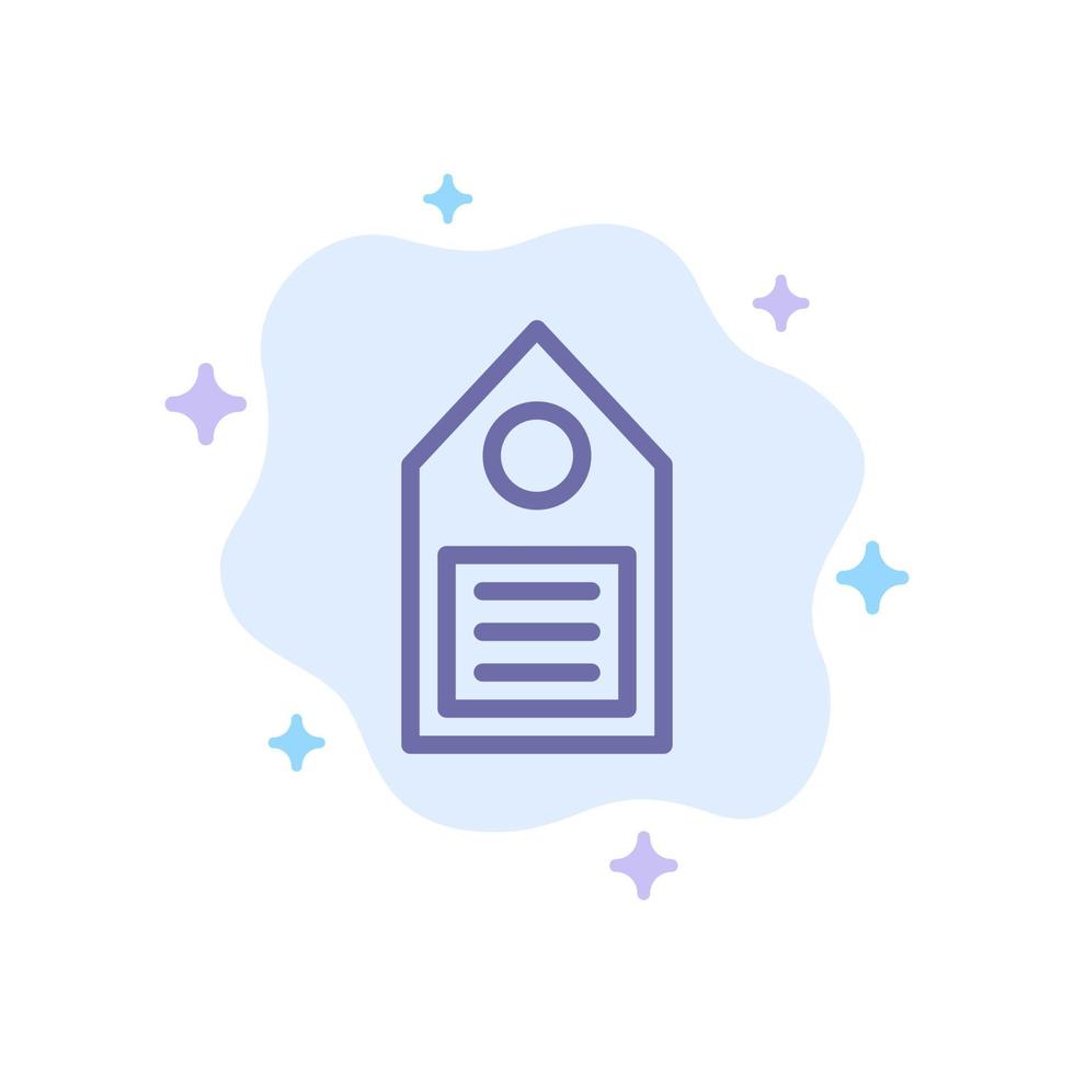 Eco Ecology Environment Tag Label Blue Icon on Abstract Cloud Background vector