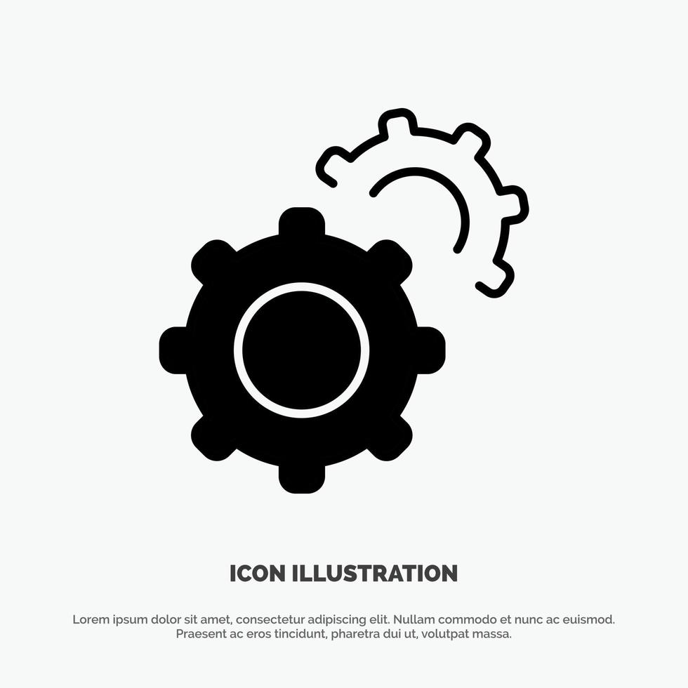 Gear Gears Setting solid Glyph Icon vector