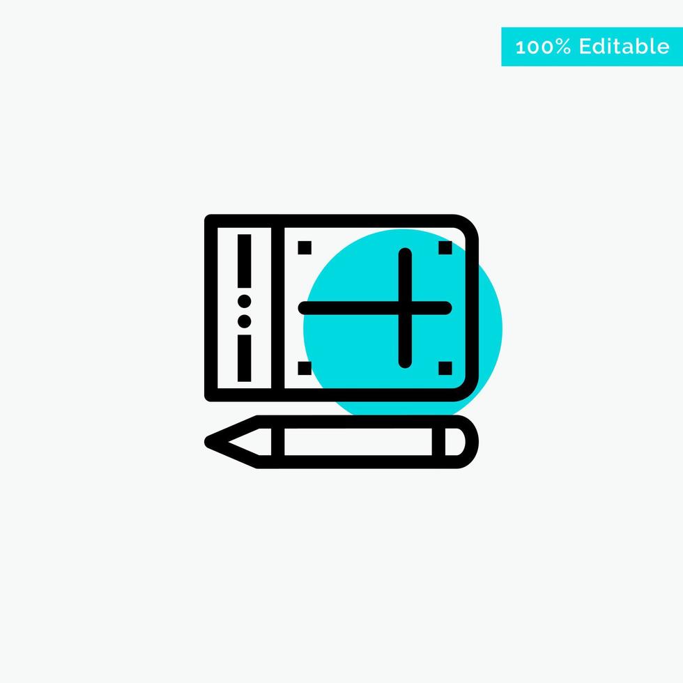 lápiz móvil educación en línea turquesa resaltar círculo punto vector icono