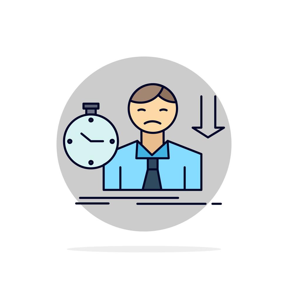 failure fail sad depression time Flat Color Icon Vector