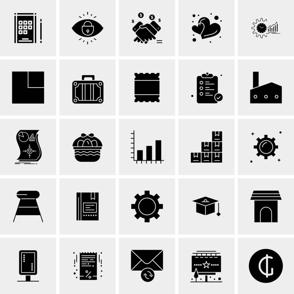 25 iconos de negocios universales vector ilustración de icono creativo para usar en proyectos relacionados con la web y dispositivos móviles