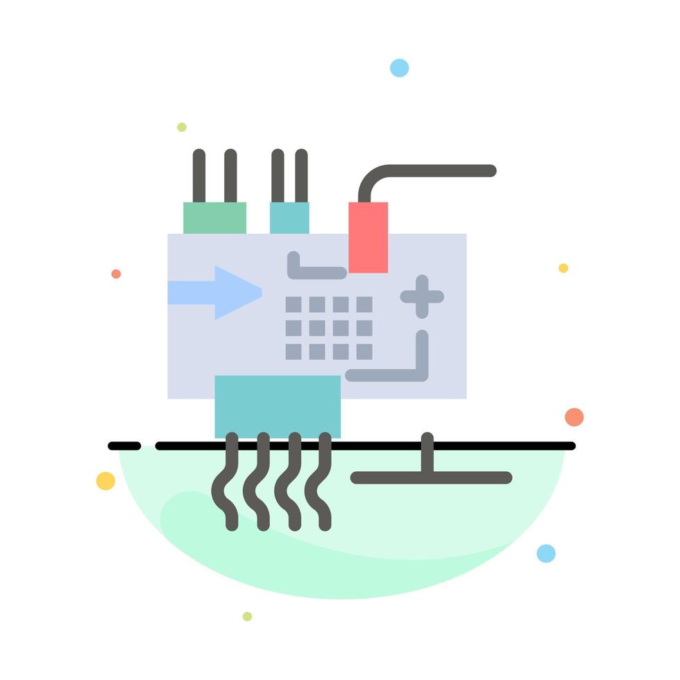 ensamblar personalizar piezas de ingeniería electrónica plantilla de icono de color plano abstracto vector