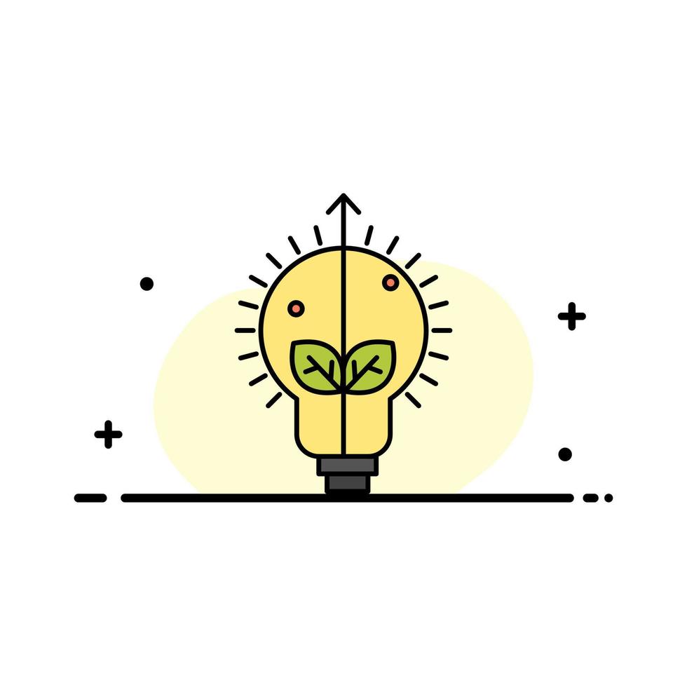 Success Idea Bulb Light  Business Flat Line Filled Icon Vector Banner Template