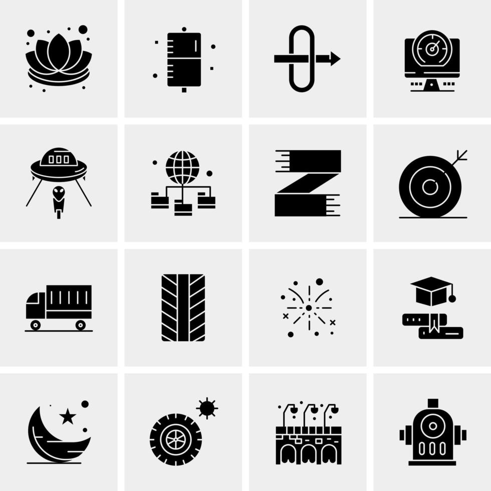 16 iconos de negocios universales vector ilustración de icono creativo para usar en proyectos relacionados con la web y dispositivos móviles